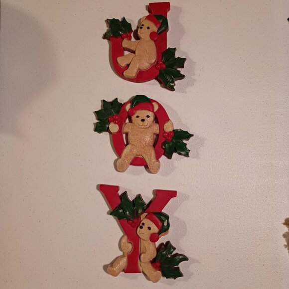 Christmas Homco JOY Wall Plaque Vintage Retired - Picture 1 of 10